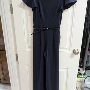 Elegant Navy Jumpsuit with Belt